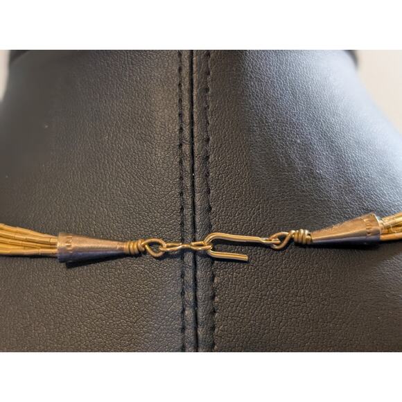 Vintage Five Strand Liquid Gold Filled Bead 18" Necklace - Picture 6 of 7